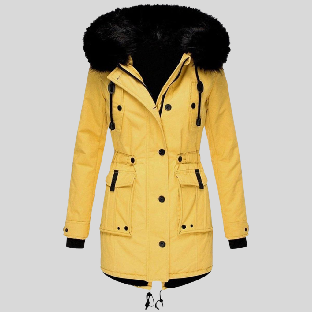 Cappotto Invernale con Cappuccio da Donna – Strato Funzionale con Tasche