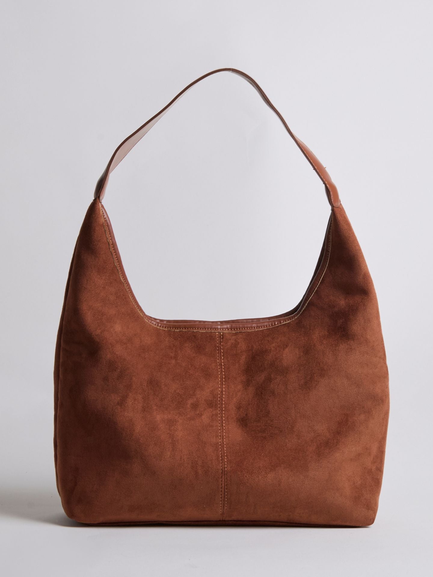 HÅNDTASKE | RUSKIND HOBO-TASKE MED MINIMALISTISK DESIGN OG ENKELT REM