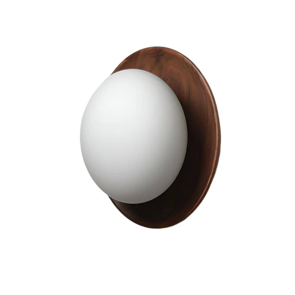 Applique da parete a globo in legno nordico LED 1 luce