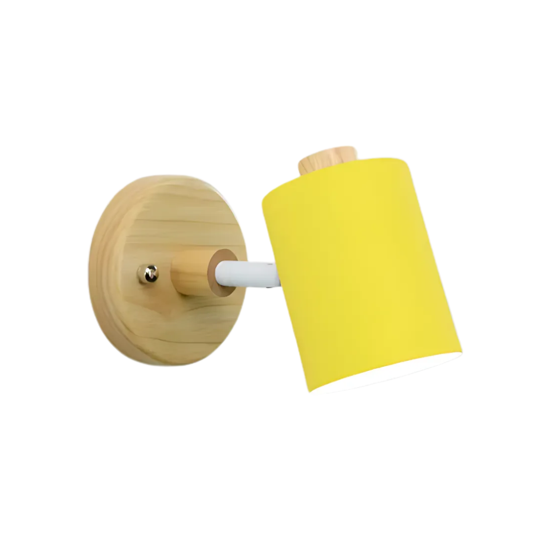 Moderne minimalistische Holz-Zylinder LED-Wandleuchte 1-flammig