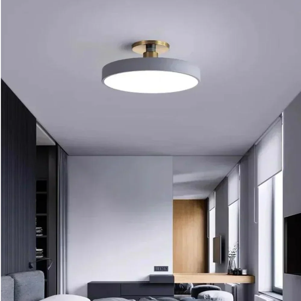 Lampada da soffitto rotonda in ottone LED moderna 1 luce