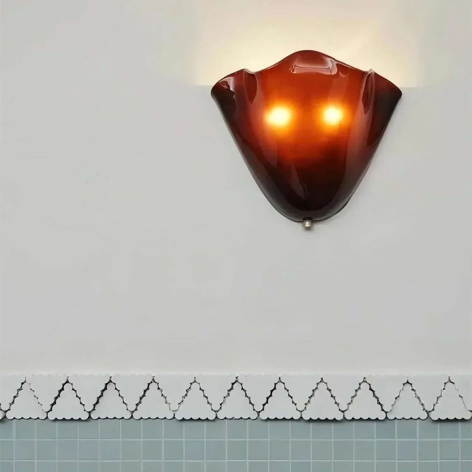 Retro Buntglas Rockmuschel LED-Wandleuchte 1-flammig