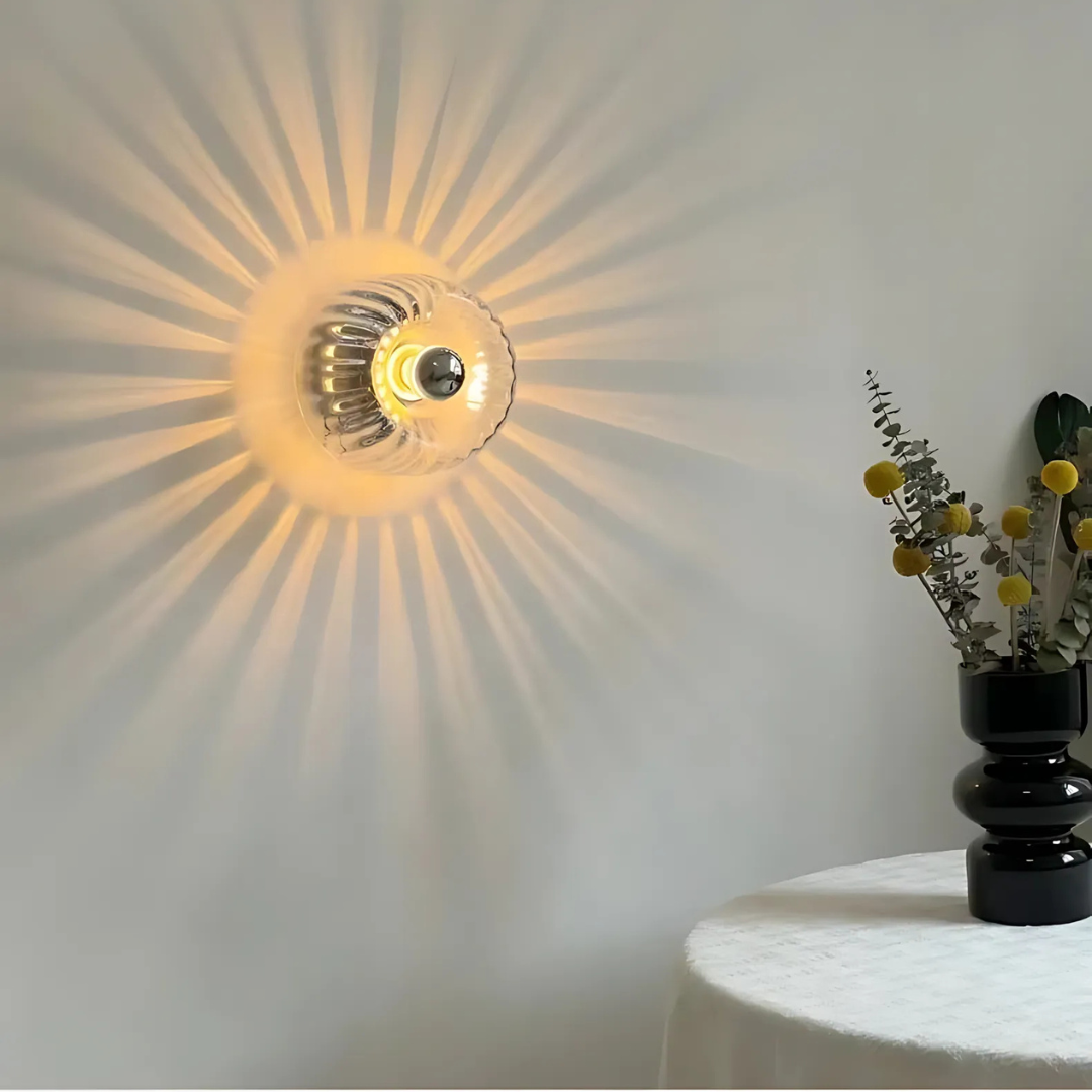 Moderne minimalistische Glas runde LED-Wandleuchte 1-flammig