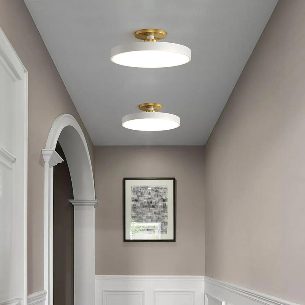Lampada da soffitto rotonda in ottone LED moderna 1 luce