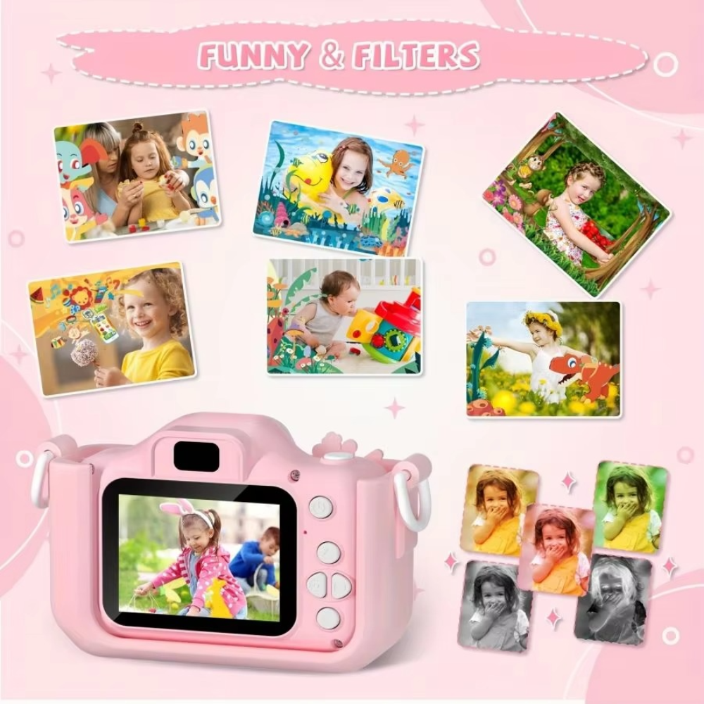 Fotocamera per bambini Unicorn HD con batteria ricaricabile da 32GB - Scatta foto e video fantastici!