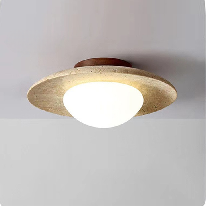 Lampada da soffitto rotonda in travertino minimalista nordica LED 1 luce