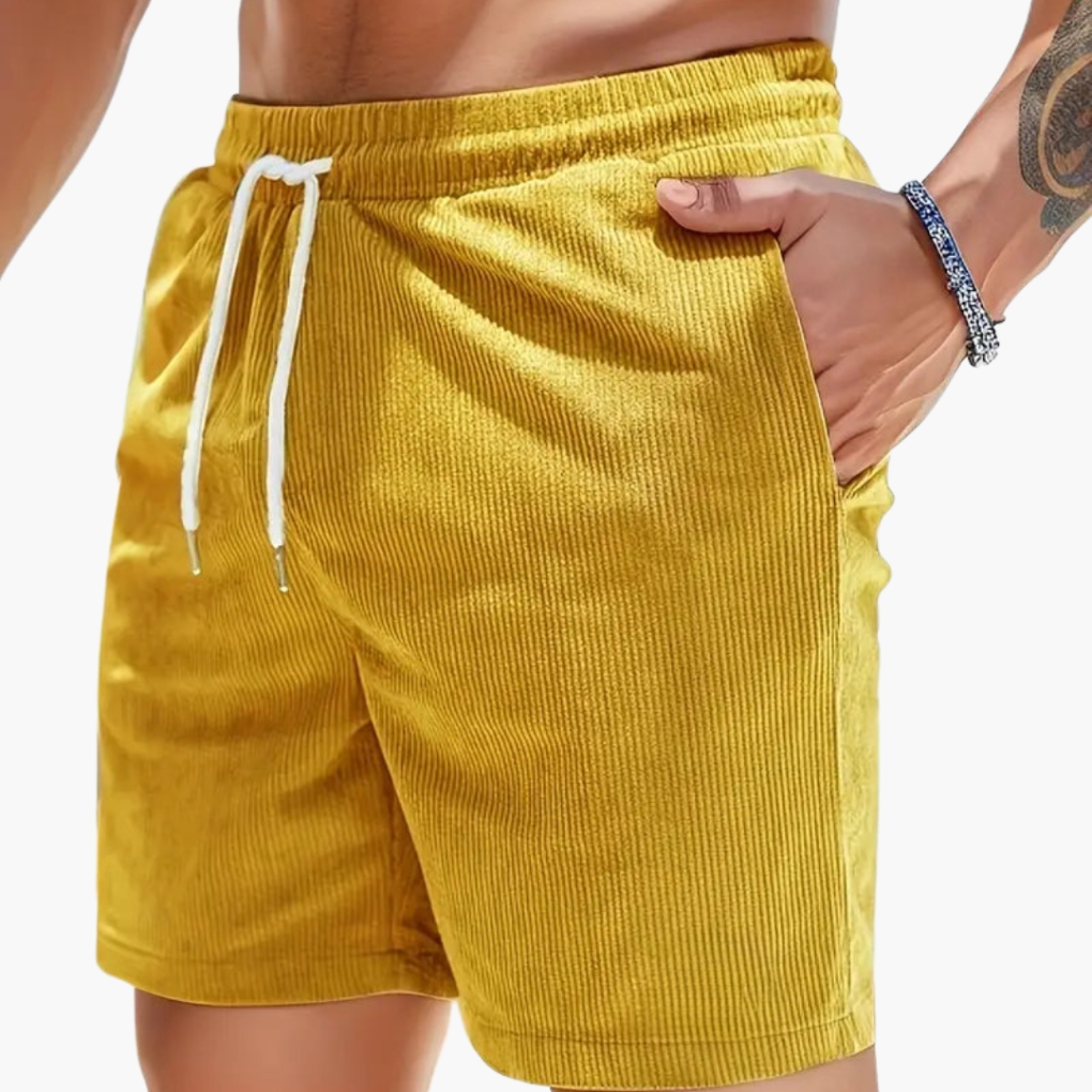Pantalones cortos de pana para hombre – Estilo casual de verano