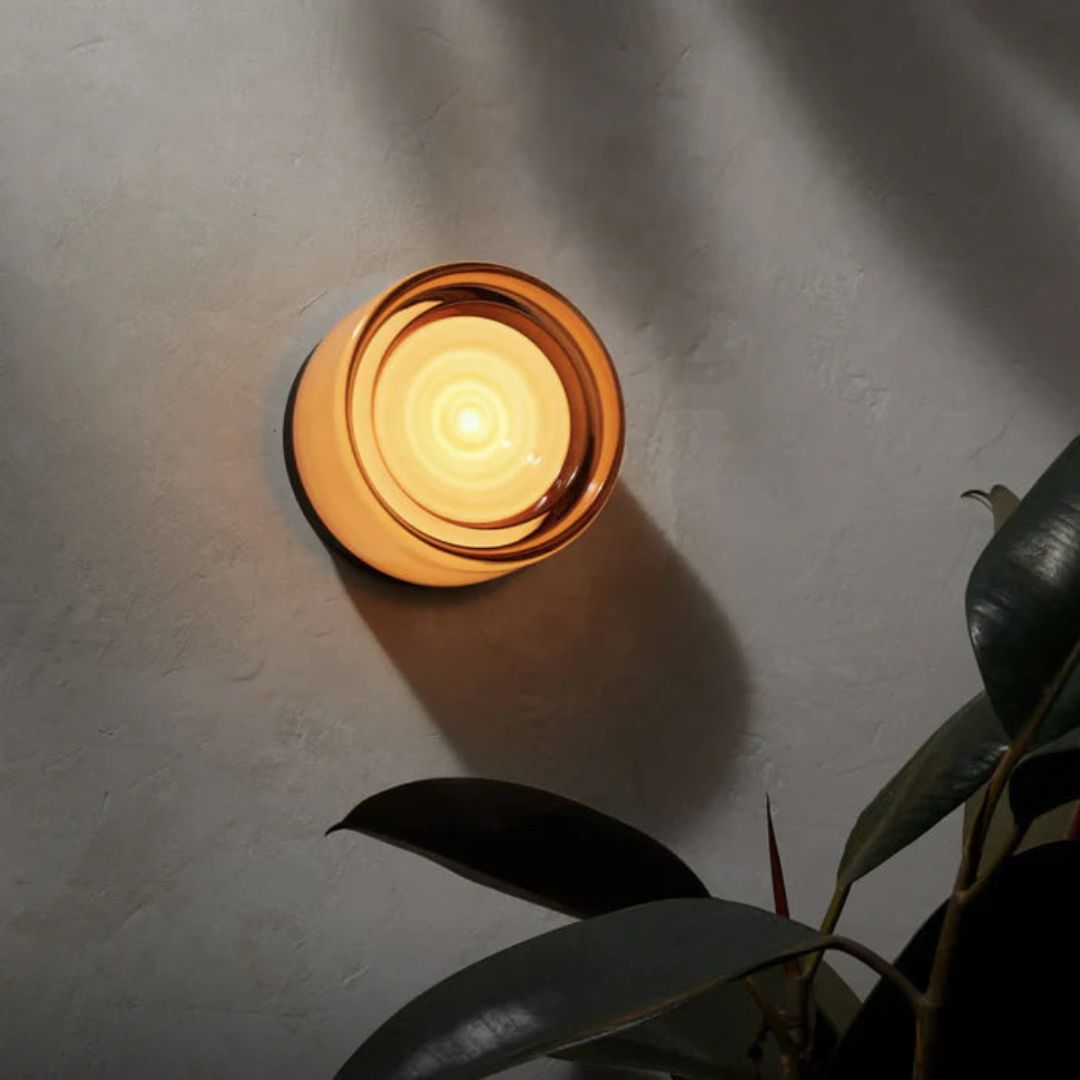 Aplique de pared LED redondo de vidrio moderno de 1 luz