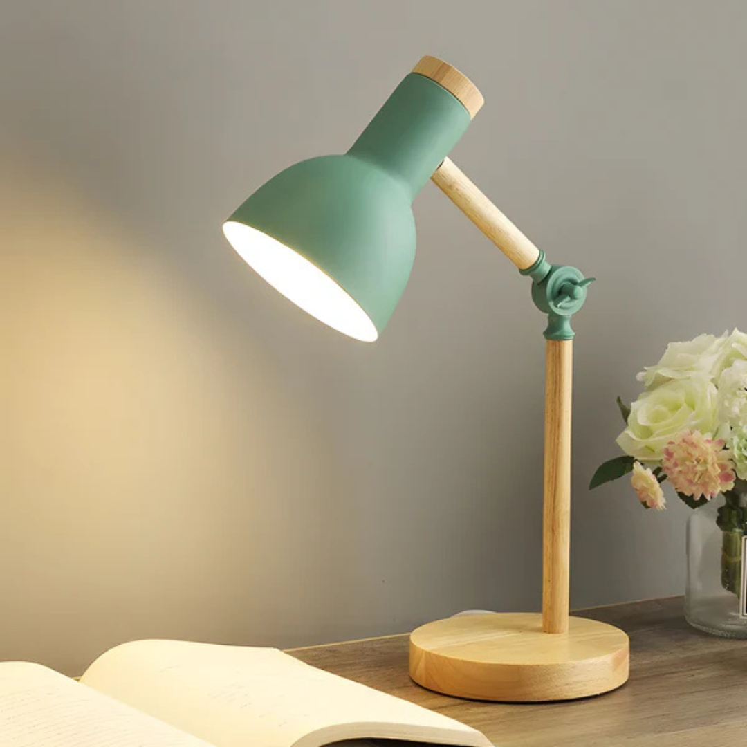 Moderne Holz- und Metall verstellbare LED Tischlampe 1-Flammig