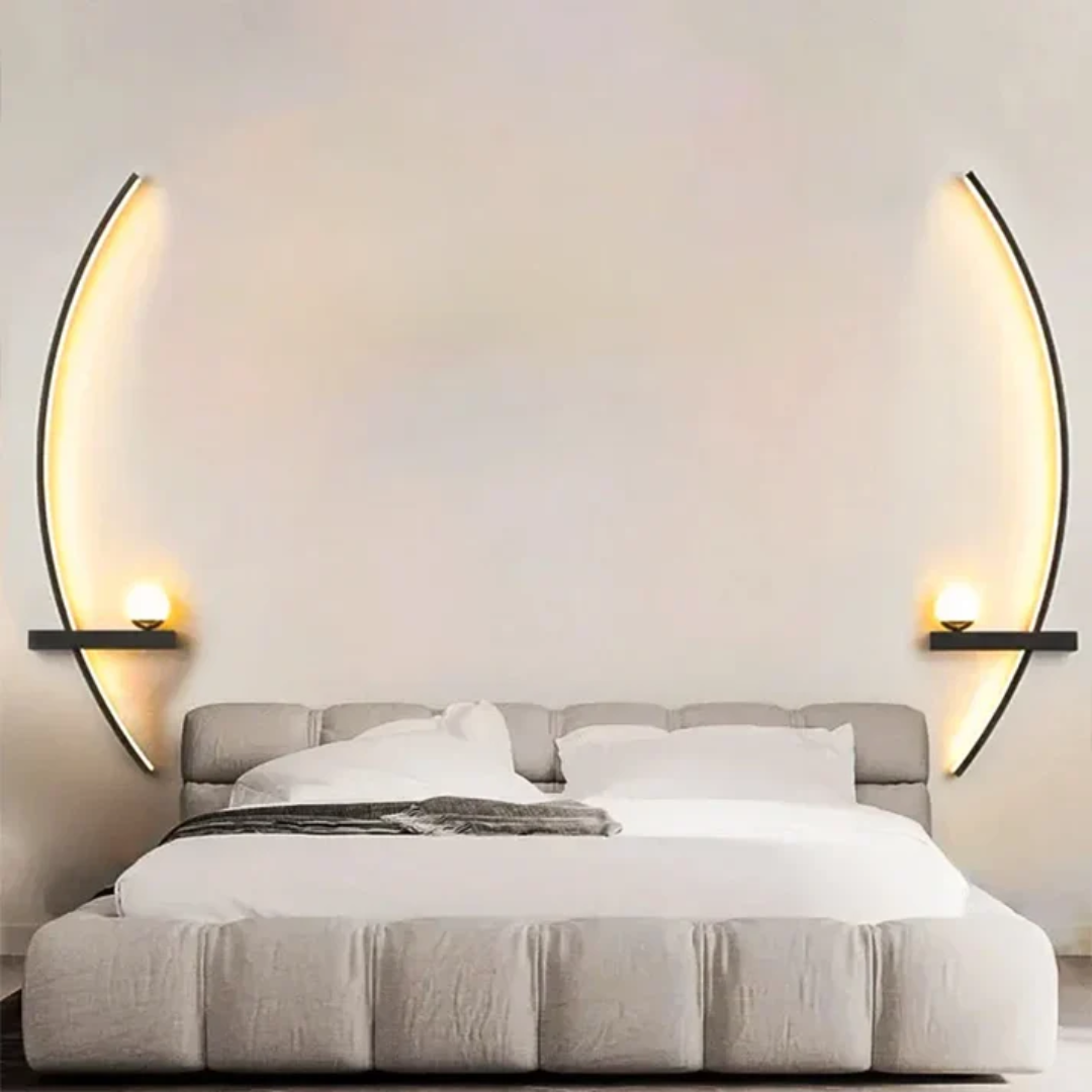 Modern Messing Boog LED Wandlamp 2-Licht