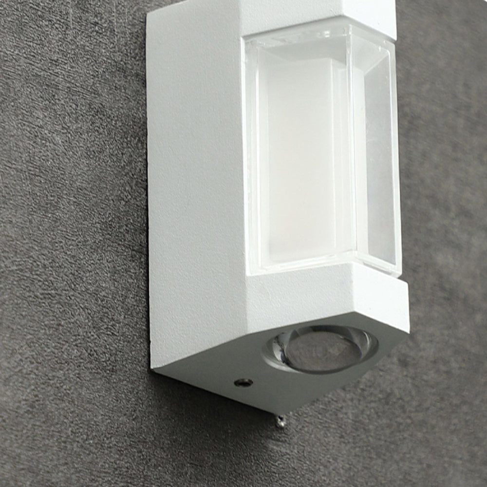 Nordische minimalistische Acryl rechteckige Außenwandleuchte LED Up-Down