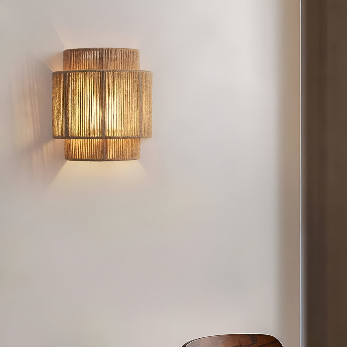 Vintage Boho handgewebter Seil Wandleuchter LED 1-Flammig