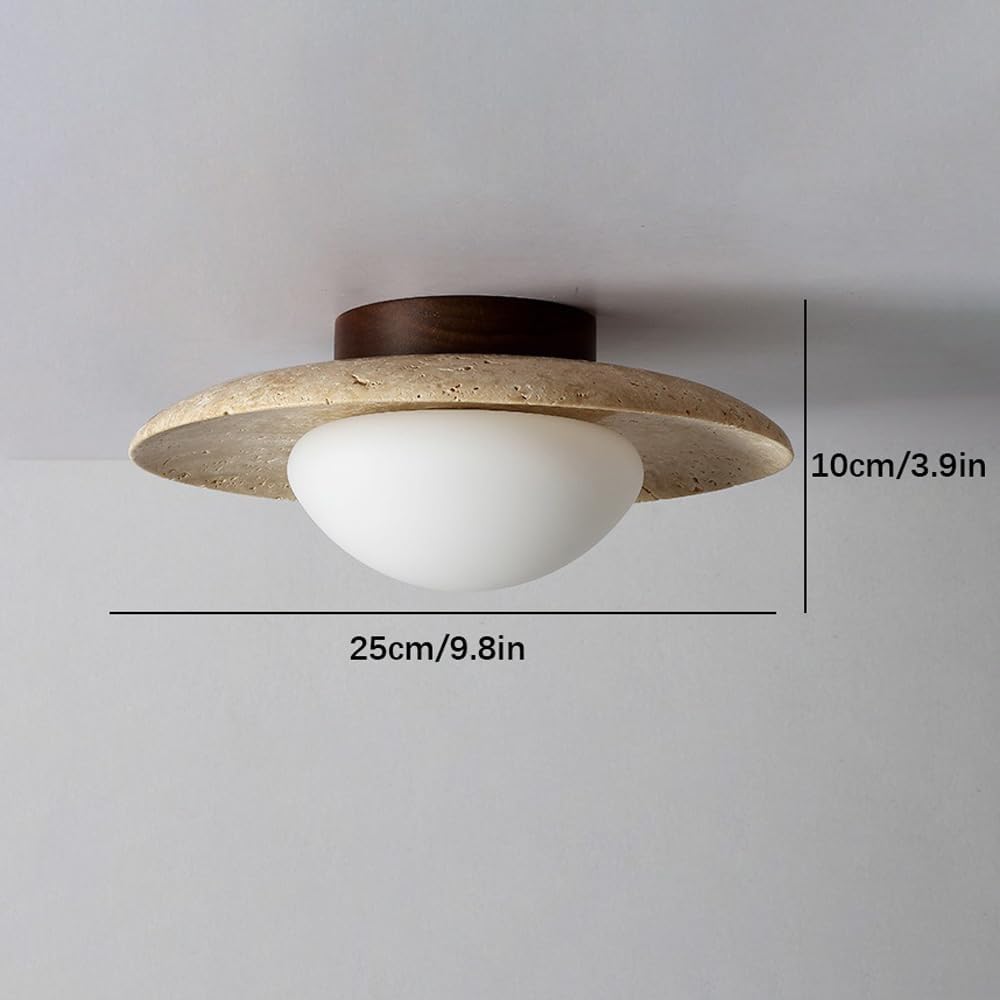 Lampada da soffitto rotonda in travertino minimalista nordica LED 1 luce