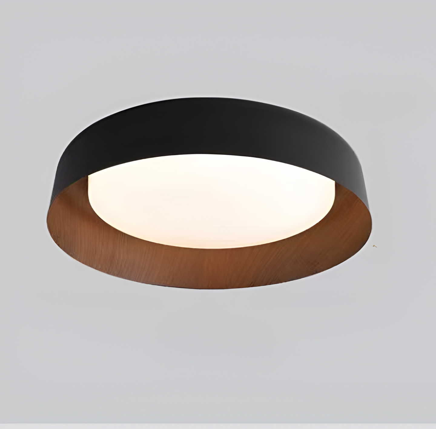 Lampada da soffitto rotonda in legno Wabi-Sabi LED 1 luce