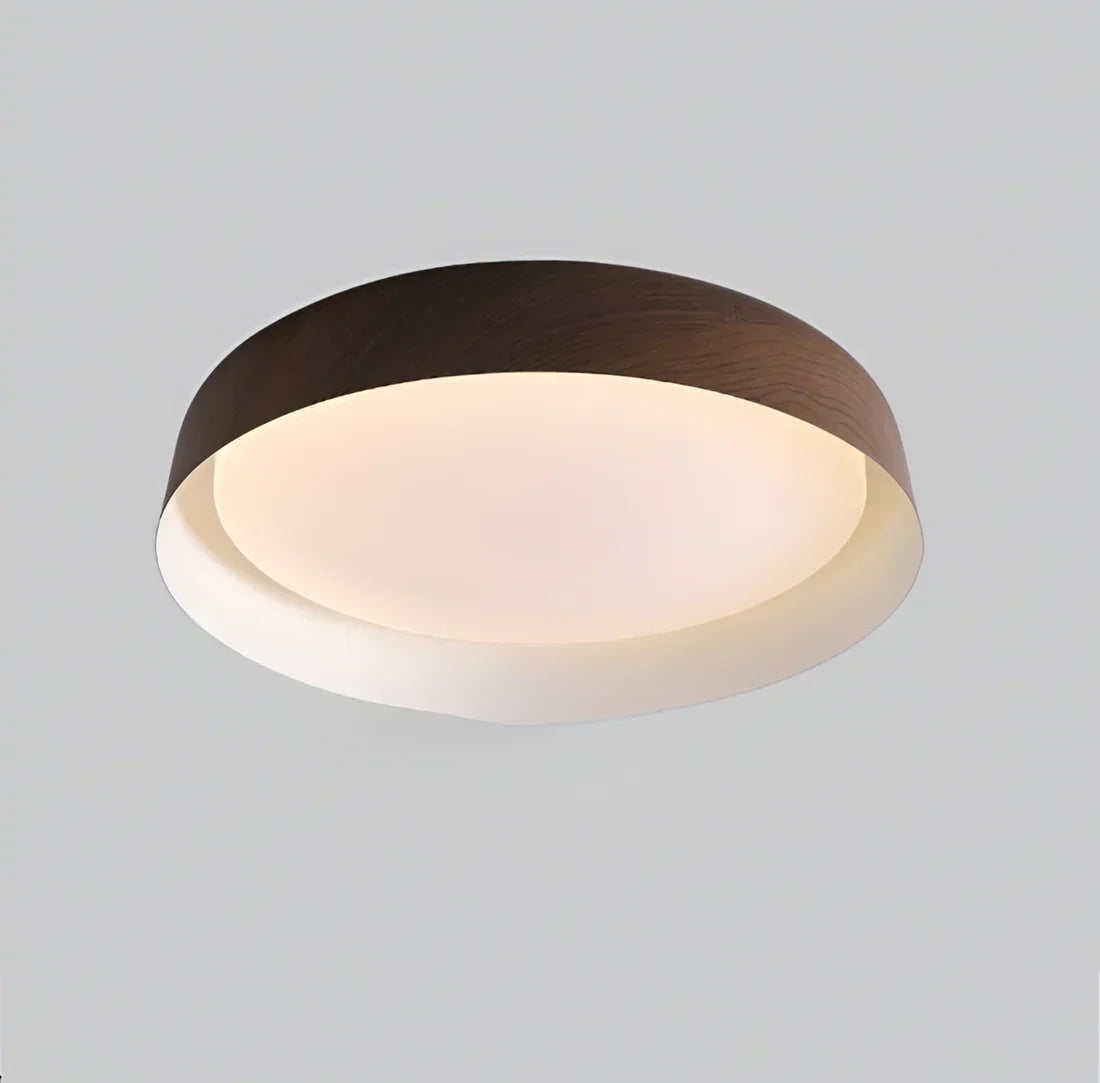 Lampada da soffitto rotonda in legno Wabi-Sabi LED 1 luce