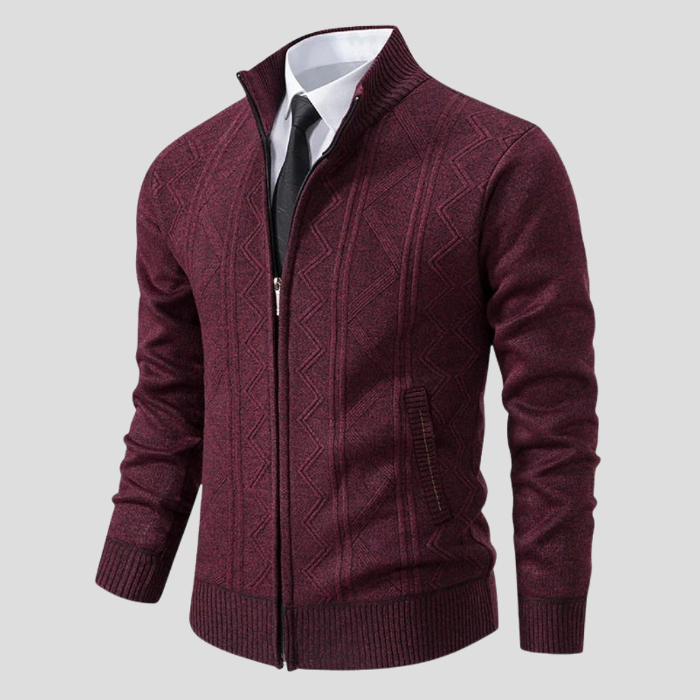 Herre cardigan – strikket lagdelingsstykke