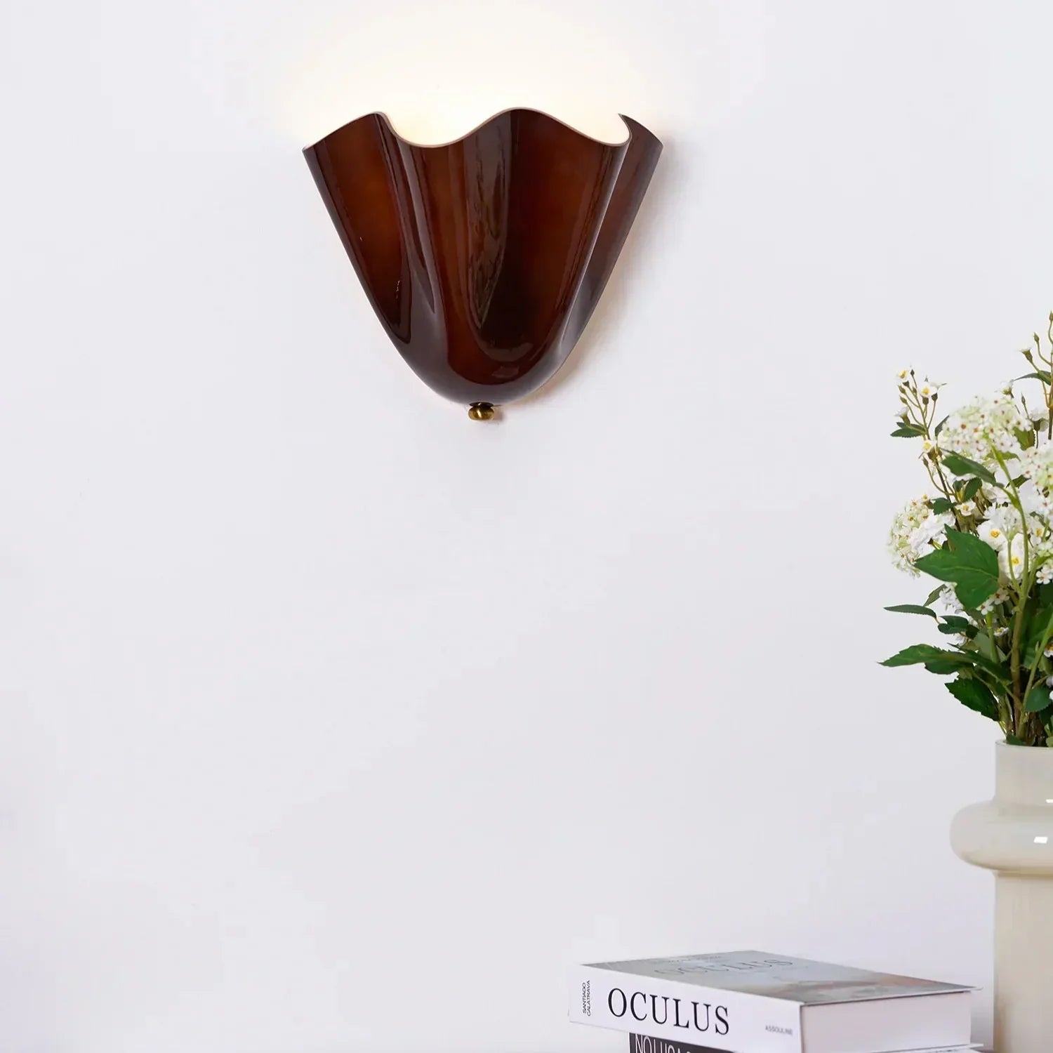 Retro Buntglas Rockmuschel LED-Wandleuchte 1-flammig
