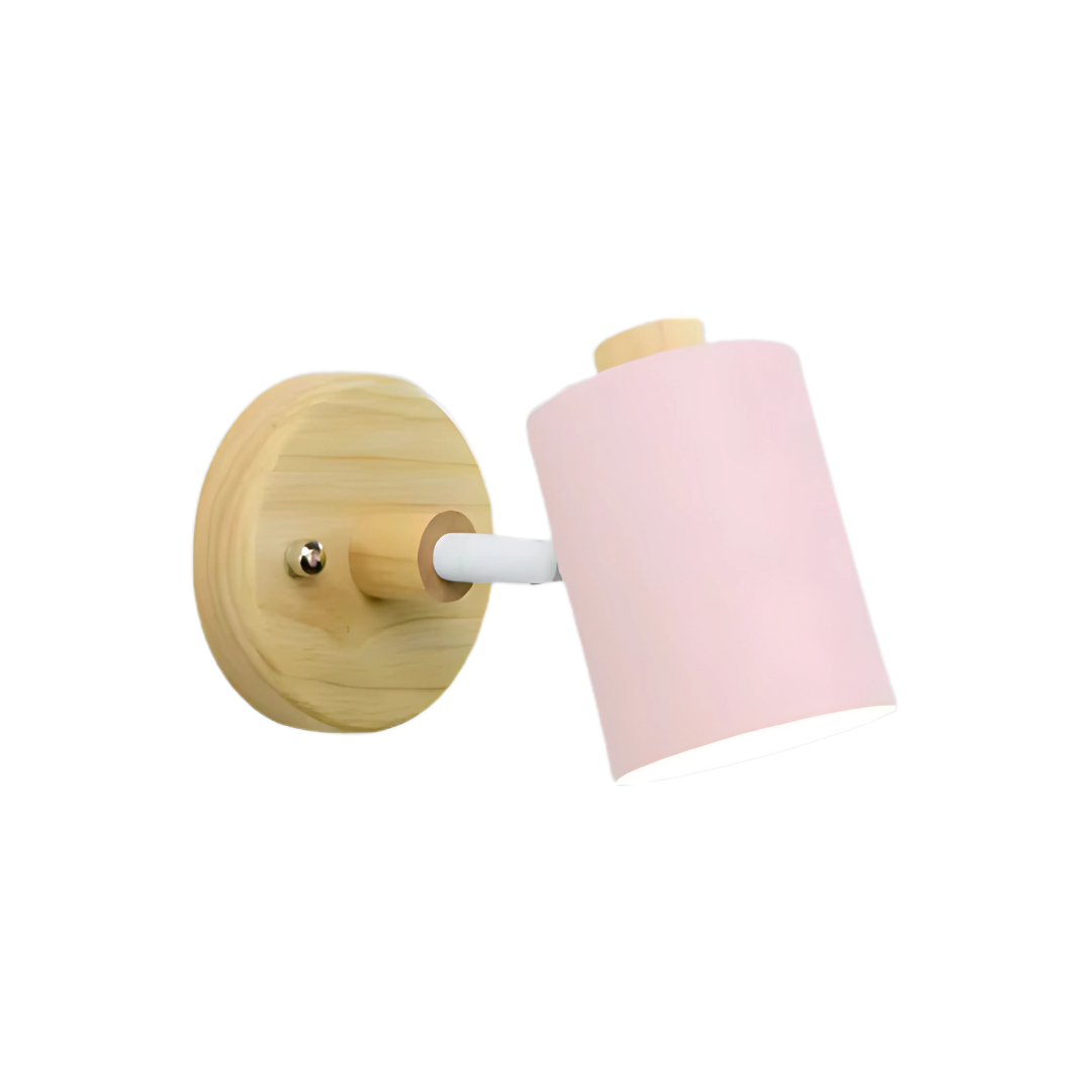 Moderne minimalistische Holz-Zylinder LED-Wandleuchte 1-flammig