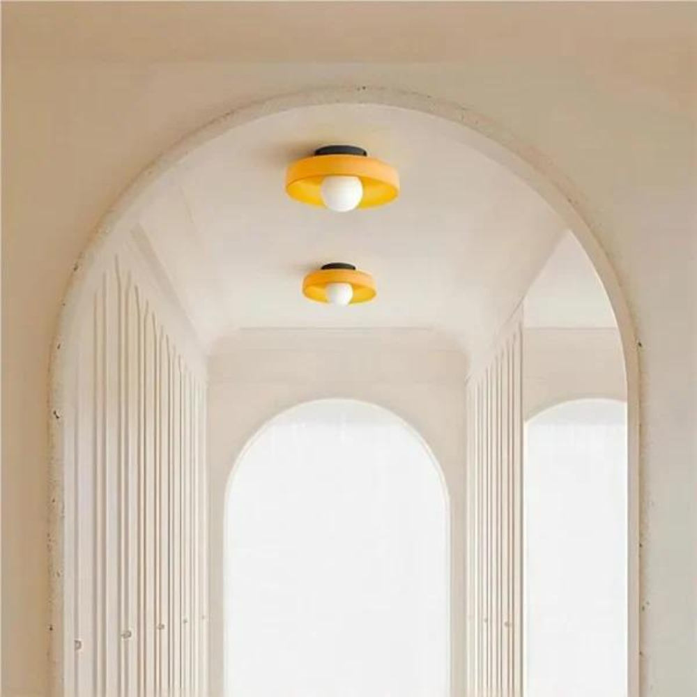 Plafoniera e applique moderna a disco in vetro con LED a 1 luce
