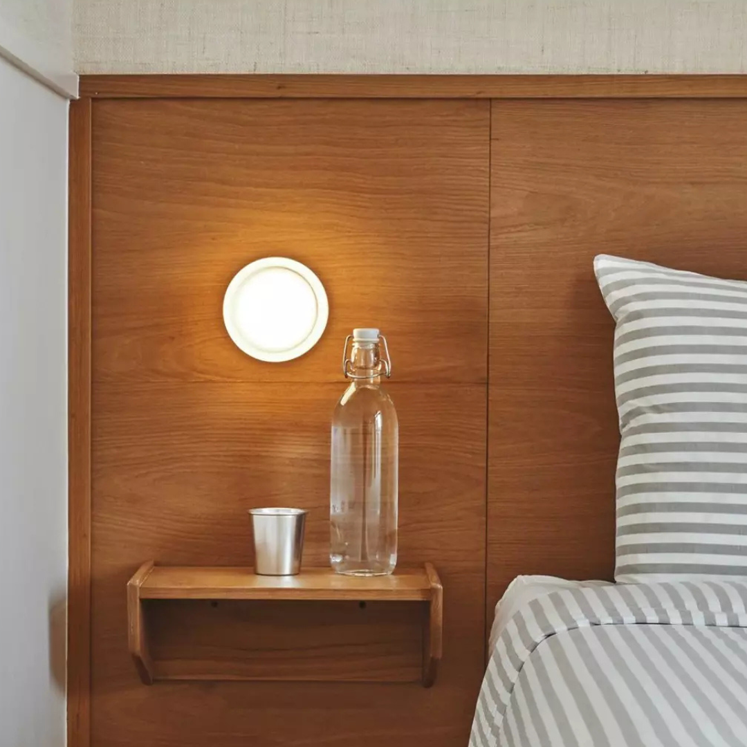Aplique de pared LED redondo de vidrio moderno de 1 luz