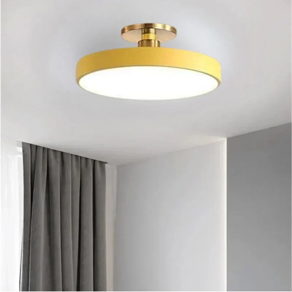 Lampada da soffitto rotonda in ottone LED moderna 1 luce