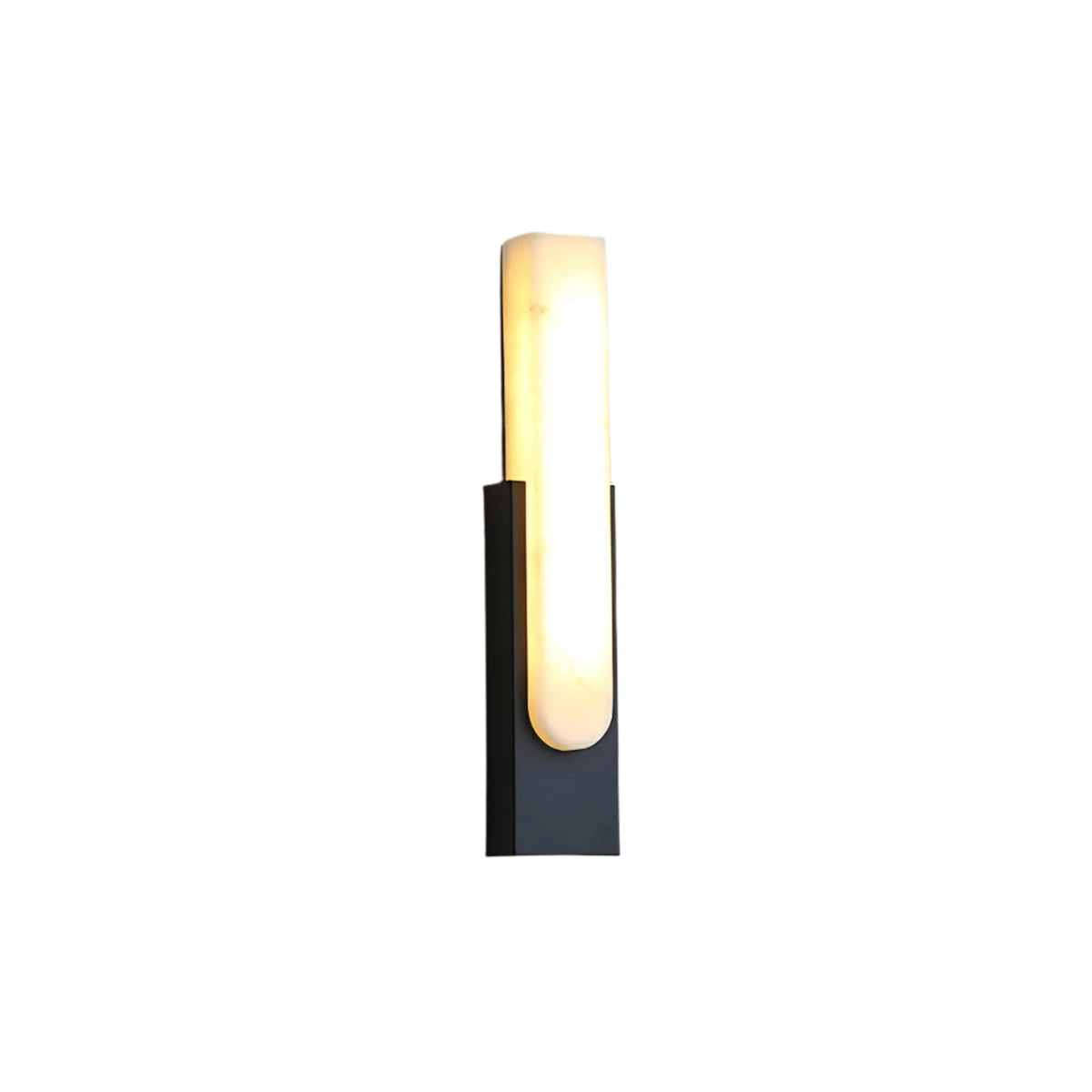 Moderne Alabaster-Effekt messingfarbene LED-Wandleuchte 1-flammig