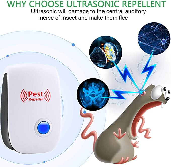 Repellente a ultrasuoni per topi – Dispositivo di controllo roditori da collegare per casa e garage