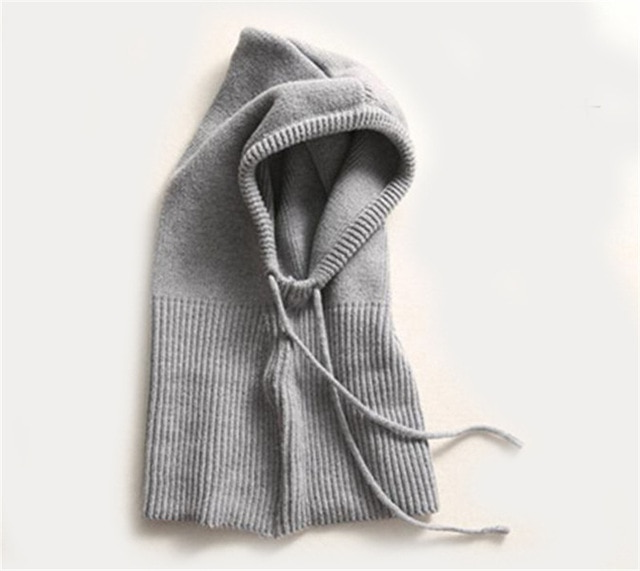 Puili | Berretto invernale a maglia | Stile passamontagna con cappuccio | Isolamento termico rinforzato in misto lana | Regolazione con coulisse | Copricapo antivento ad alto volume