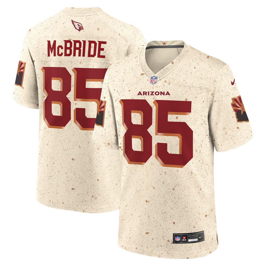 Camiseta de juego Rivalries Nike de Trey McBride de los Arizona Cardinals de la NFL - Beige