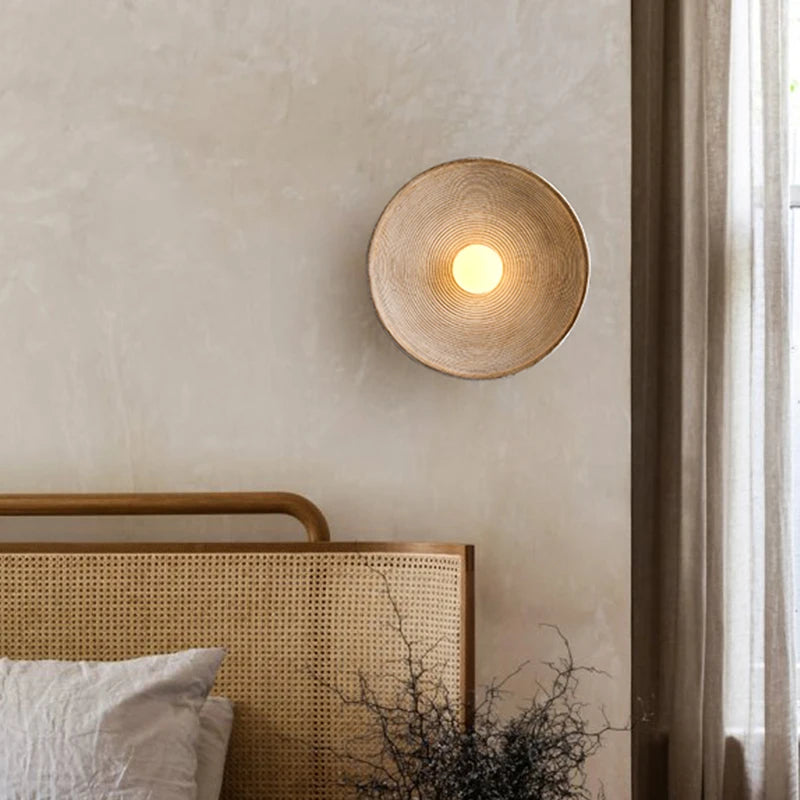 Retro Harz Keramik-Stil runde LED-Wandleuchte 1-flammig