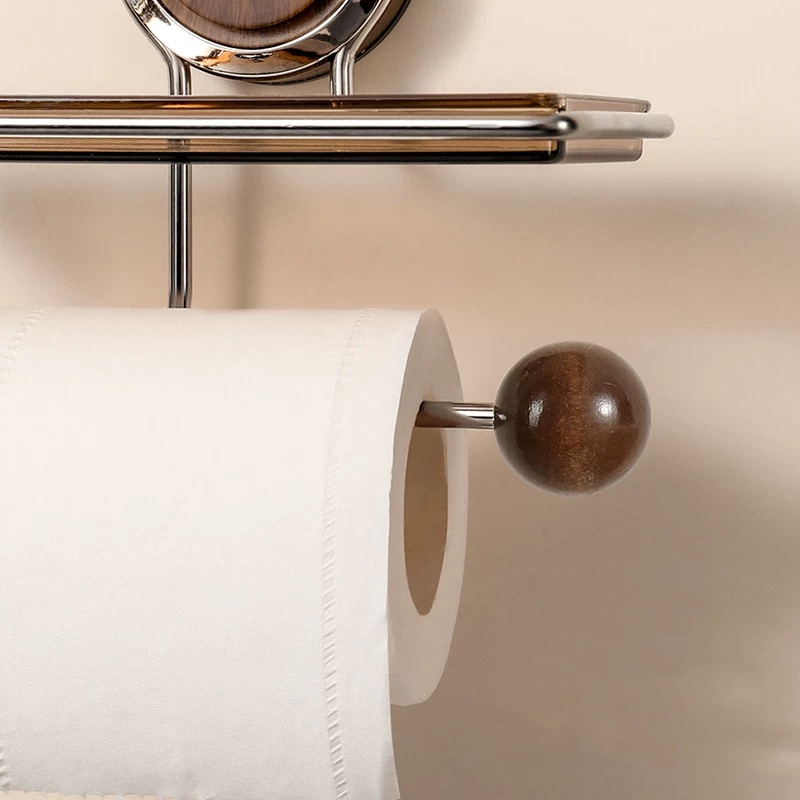Porta rotolo per carta igienica in acciaio inox con ventosa senza fori – Antiruggine e facile da installare
