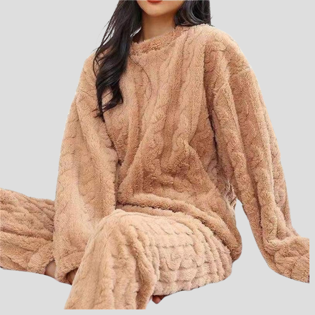 Dame fleece pyjamasæt