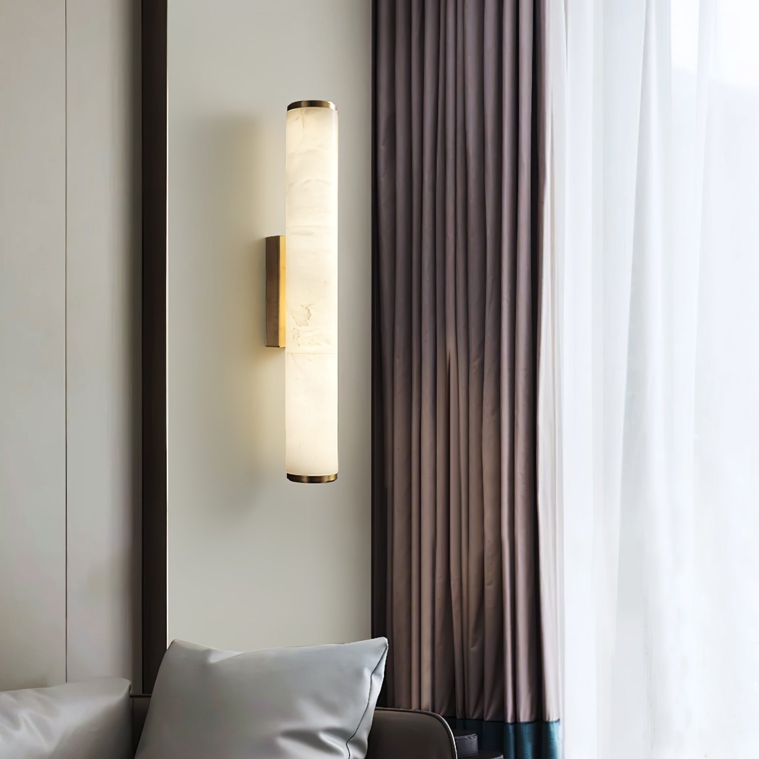 Moderner minimalistischer spanischer Marmor Kupfer Wandleuchter LED 1-Flammig