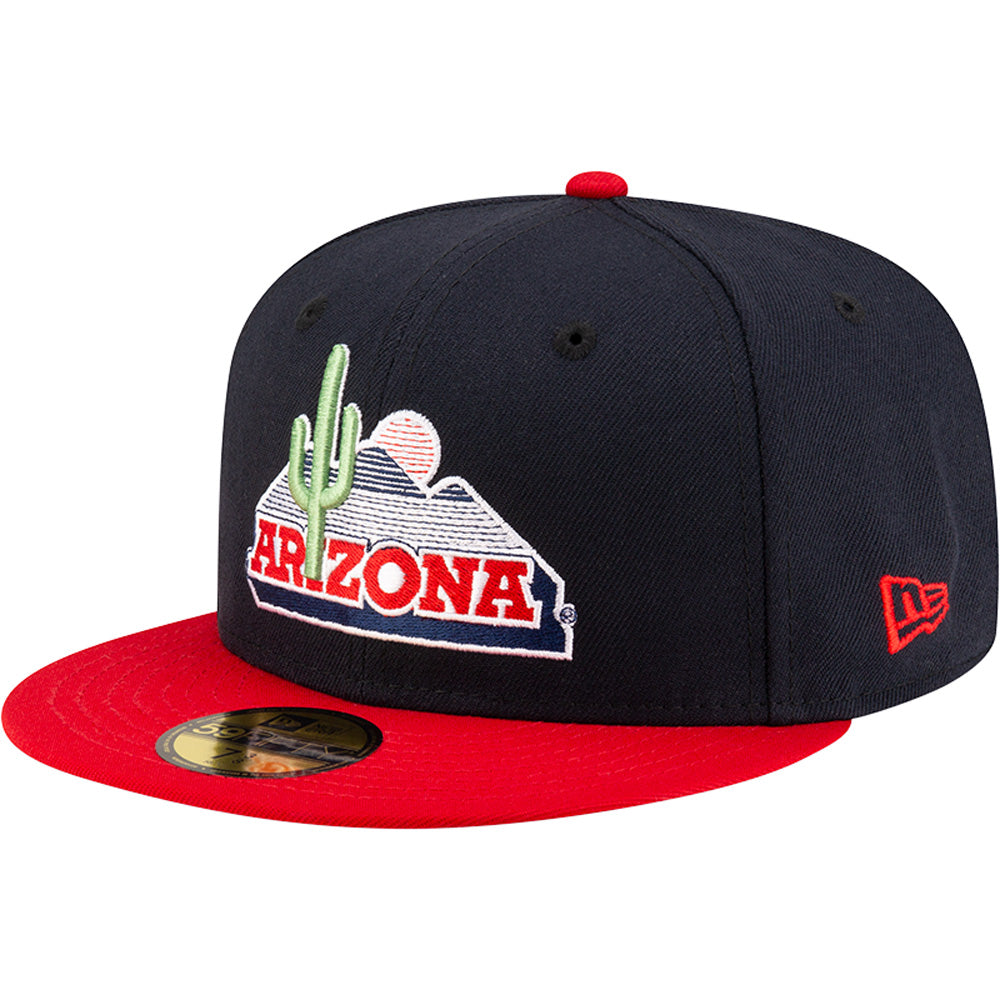Gorra ajustada New Era 59FIFTY Vault bicolor de los Arizona Wildcats de la NCAA