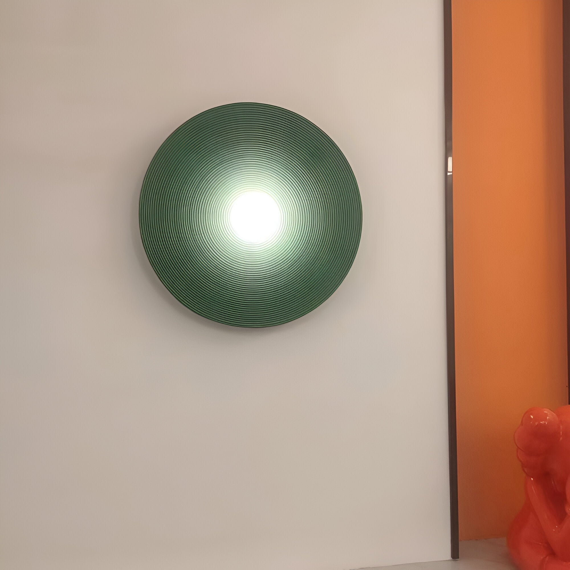 Retro Resin Ceramic-style Round Wall Sconce LED 1-light