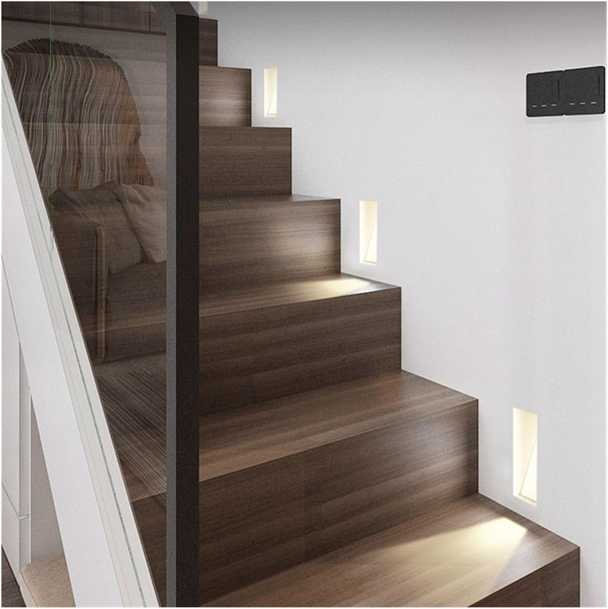 Lampada da parete LED per scale in acciaio inox senza cornice nordica 1 luce con sensore