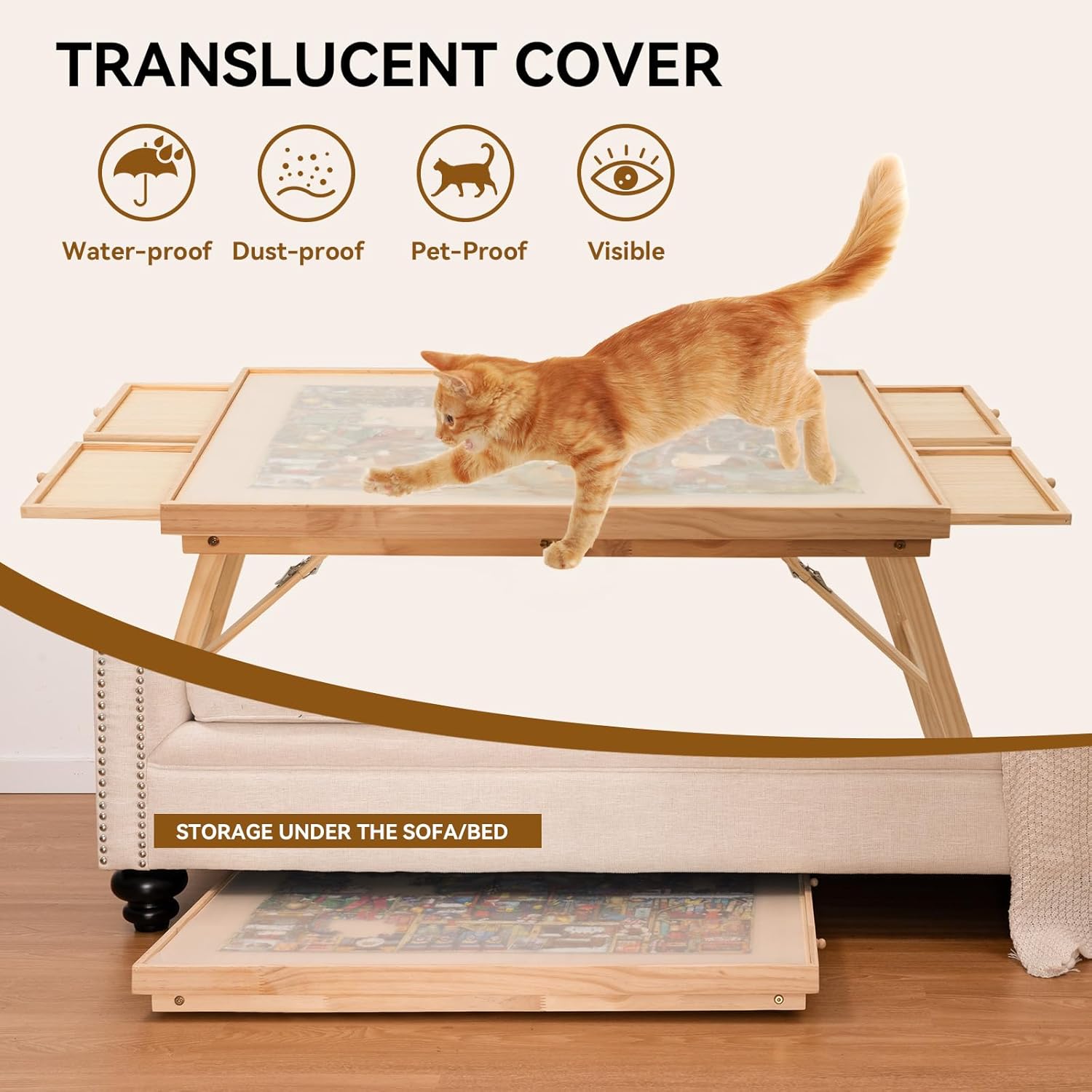 Tavolo puzzle con cassetti – Piano di lavoro con spazio di archiviazione per appassionati di puzzle
