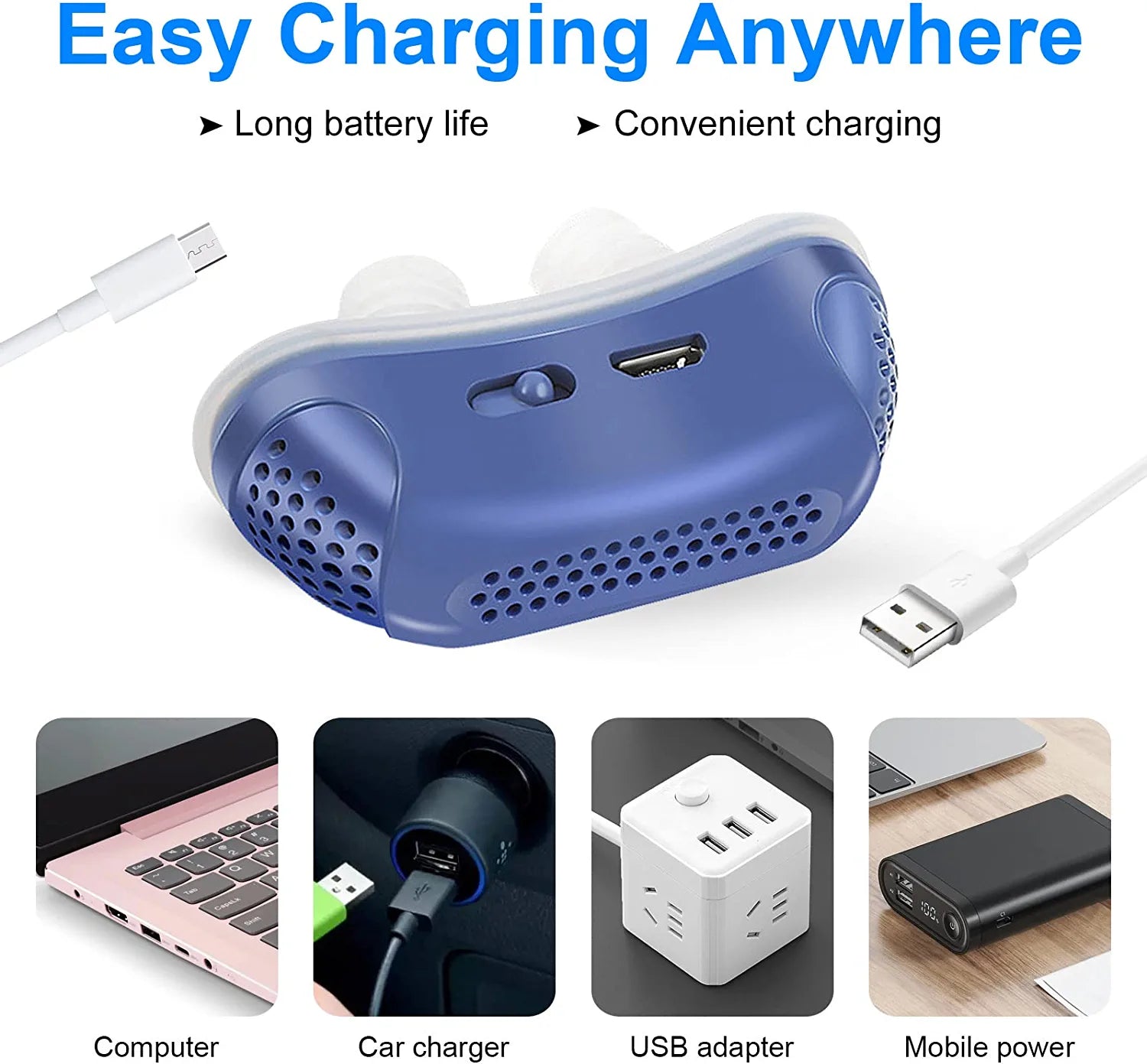 Mikro CPAP Schlafapnoe Gerät für Reisen & Anti-Schnarchen – CPAP Alternative