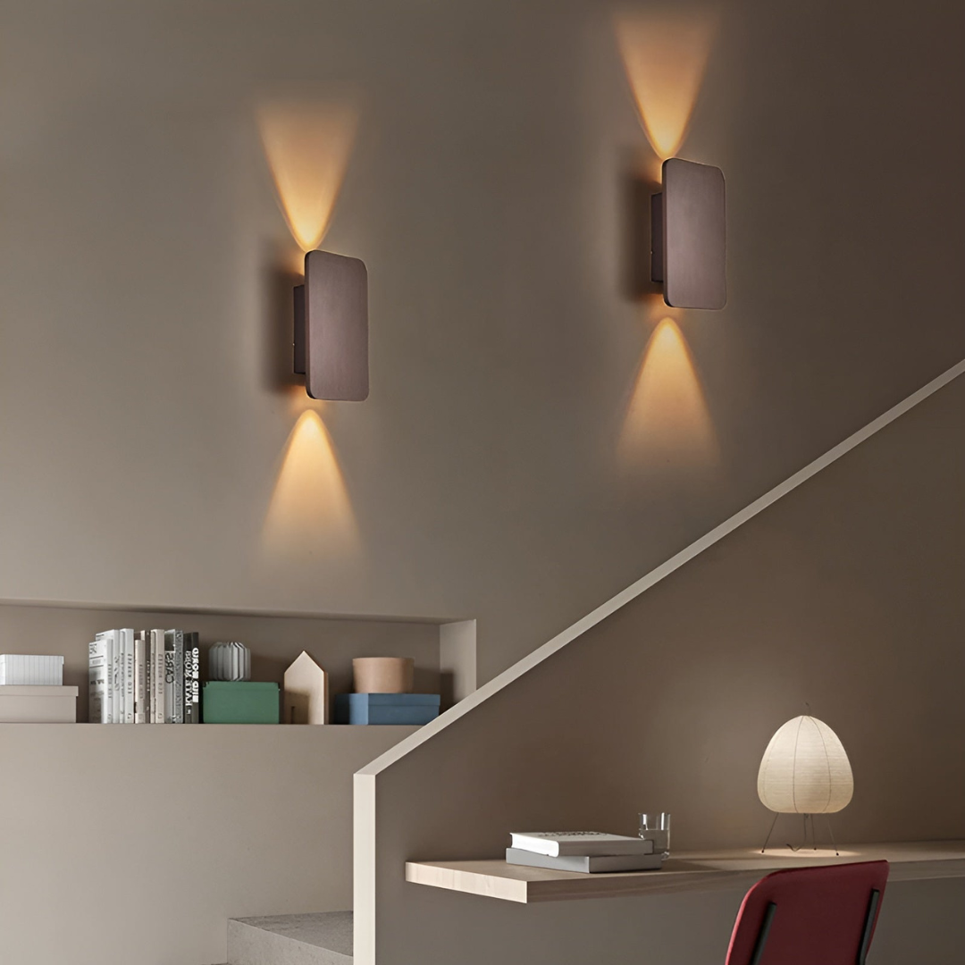 Minimalistische Glas LED-Wandleuchte 2-flammig