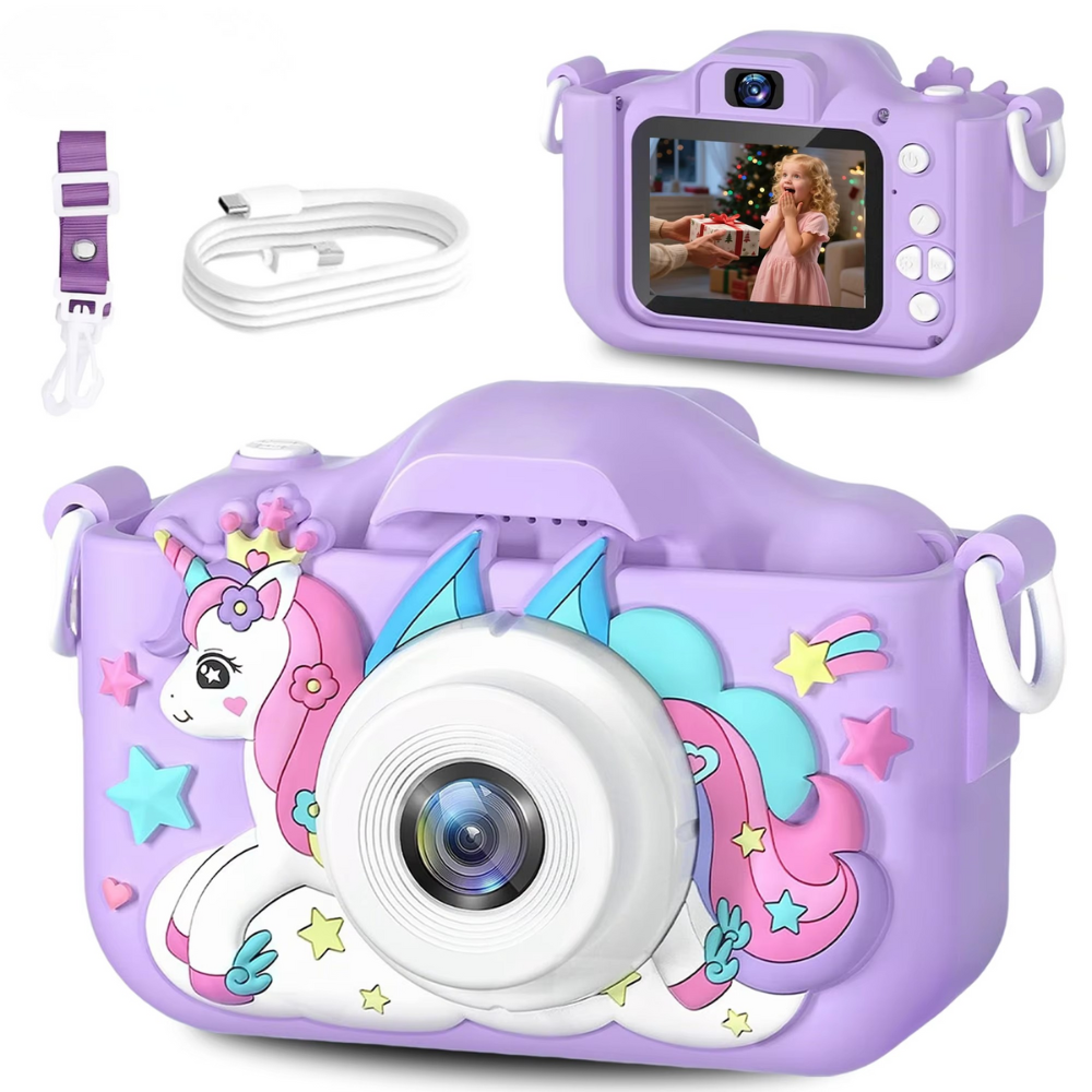 Einhorn HD Kinderkamera mit 32GB wiederaufladbarem Akku – Tolle Fotos und Videos aufnehmen!