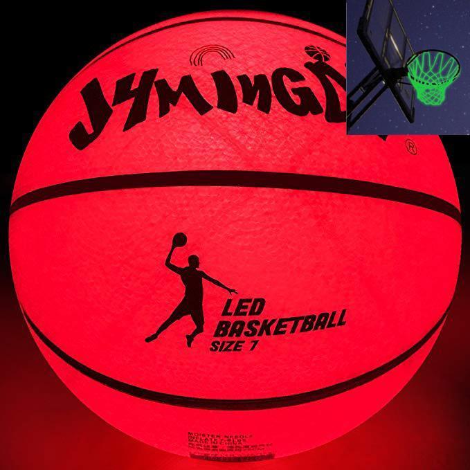 Pallacanestro LED ad Alta Luminosità che Brilla al Buio + Set Rete Luminosa per Pallacanestro