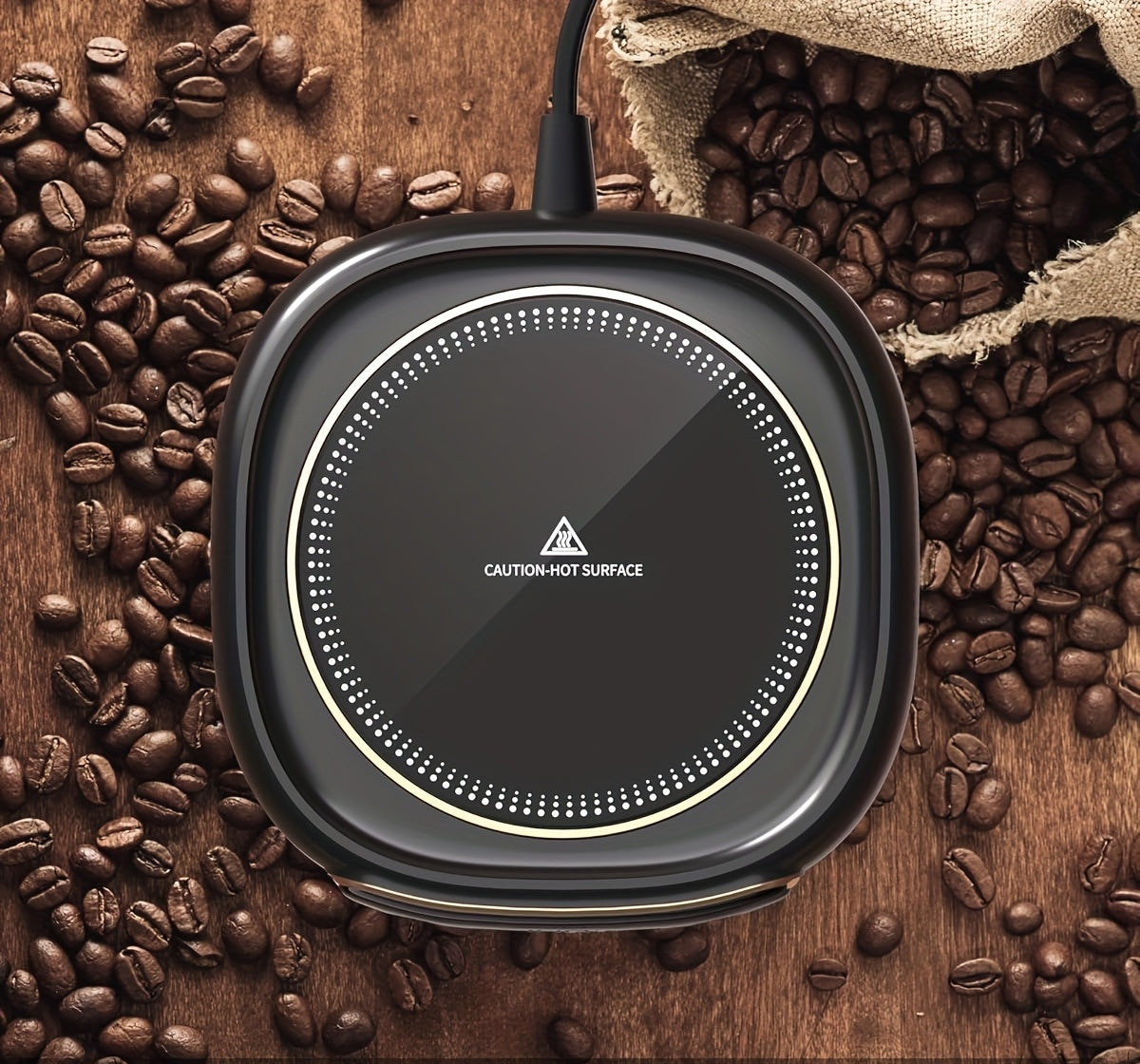 USB Intelligente Kaffeewärmer-Matte, kompakter Getränkewärmer mit Sicherheitstimer für Zuhause & Büro