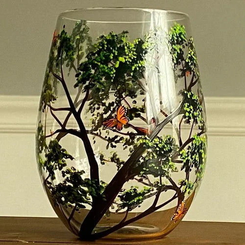 Frosetpro | Hand-Painted Four Seasons Wine Glass – Artistic Glassware for Elegant Moments