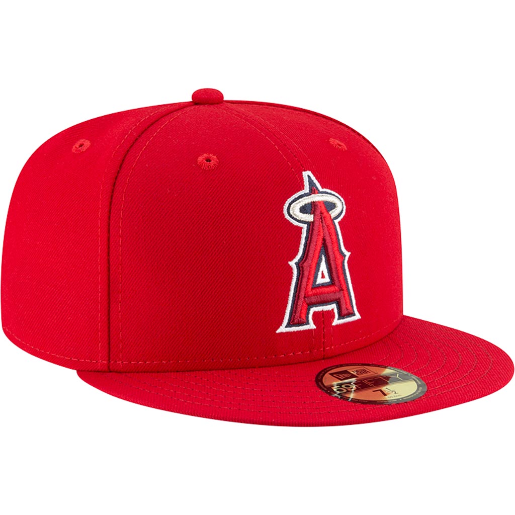 Gorra ajustada New Era 59FIFTY de la colección auténtica local para jóvenes de los Los Angeles Angels de la MLB - Rojo
