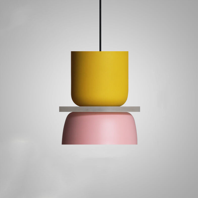 Lámpara colgante LED con cúpula bicolor de aleación de zinc nórdica de 1 luz