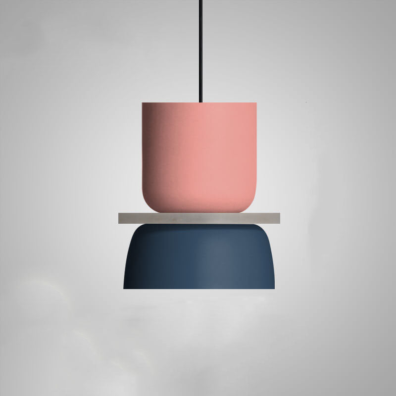 Lámpara colgante LED con cúpula bicolor de aleación de zinc nórdica de 1 luz