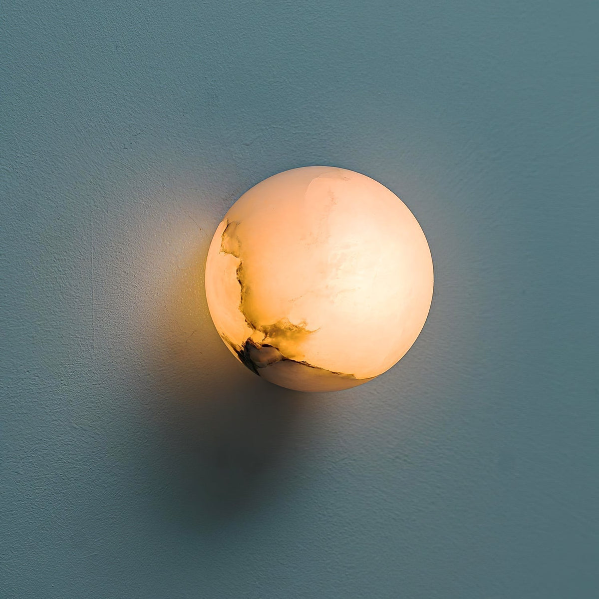 Applique da parete in alabastro a globo con LED a 1 luce