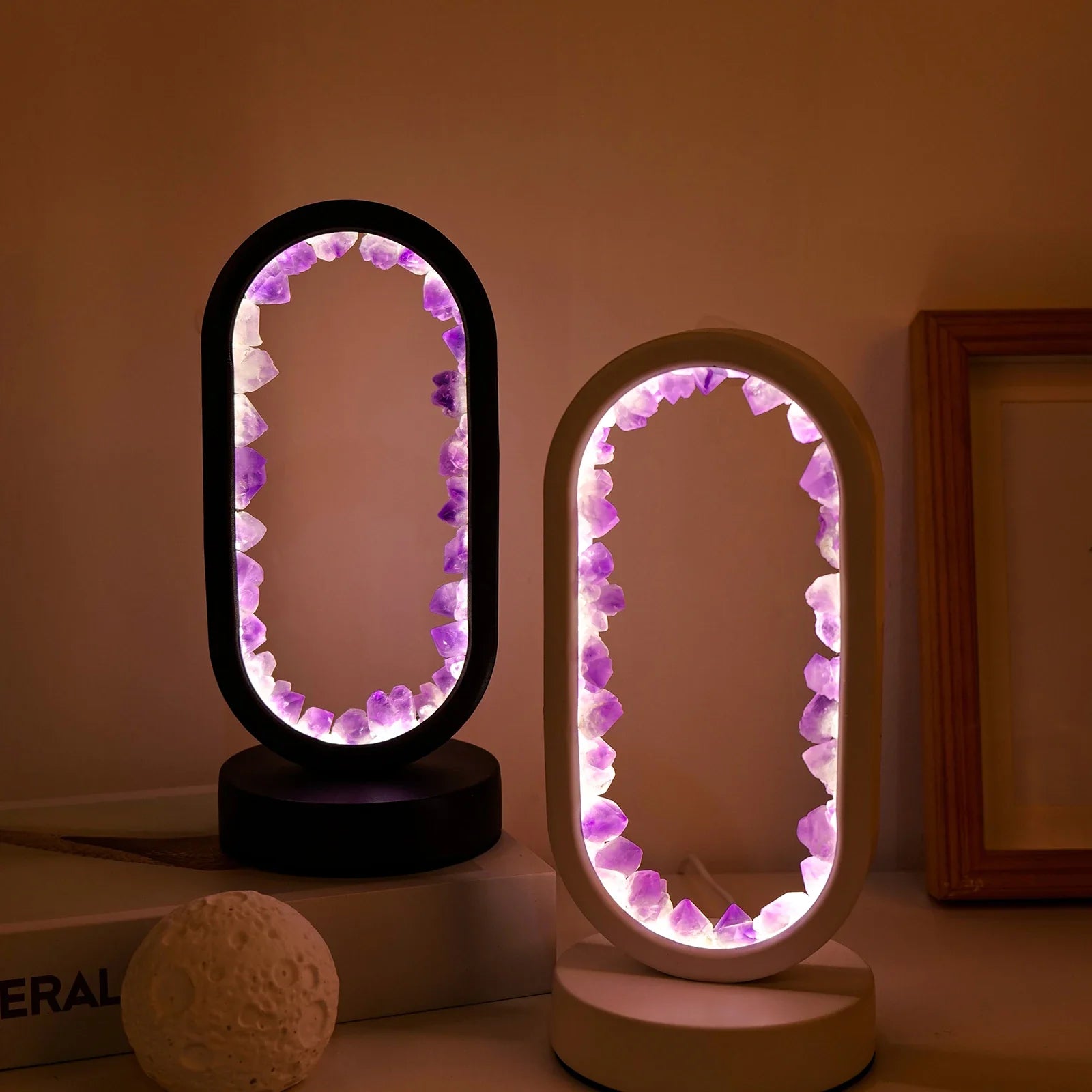 Modern Crystal Oval LED Table Lamp 1-Light