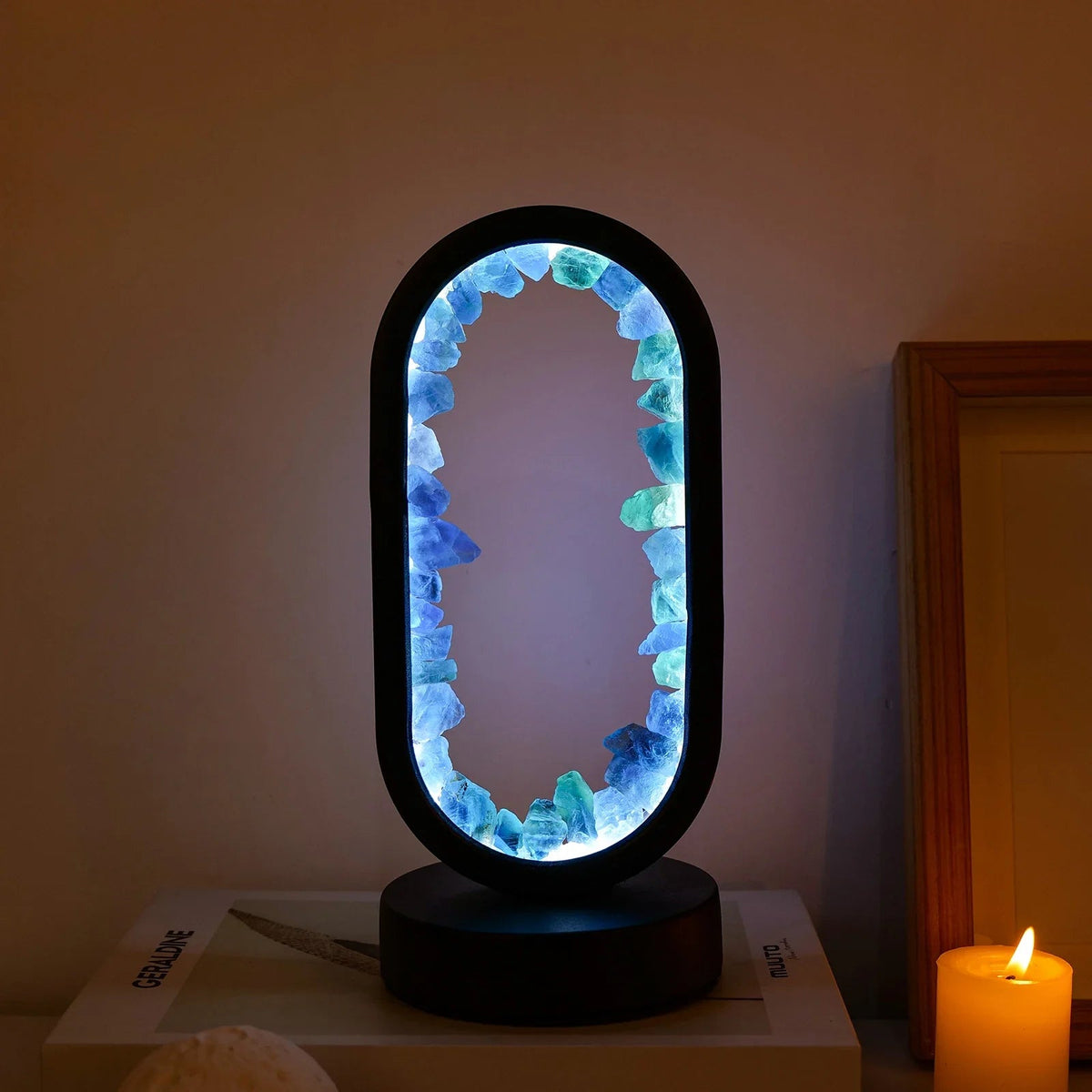 Modern Crystal Oval LED Table Lamp 1-Light