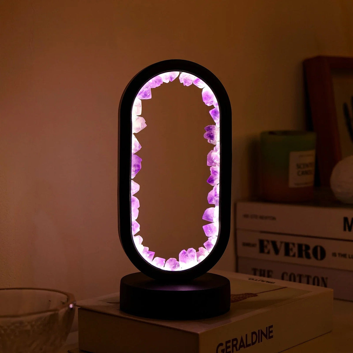 Modern Crystal Oval LED Table Lamp 1-Light